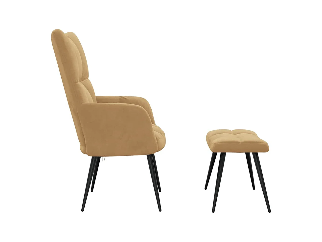 Sillón de relax | Silla de relax con taburete terciopelo marrón SHL4086