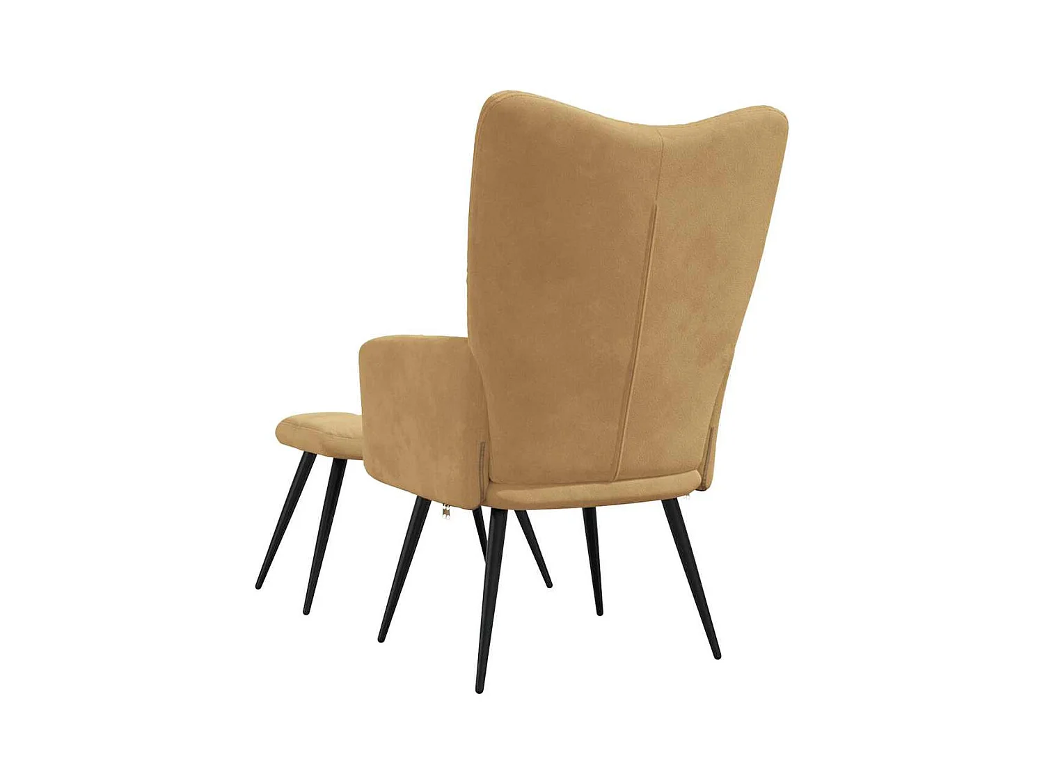 Sillón de relax | Silla de relax con taburete terciopelo marrón SHL4086