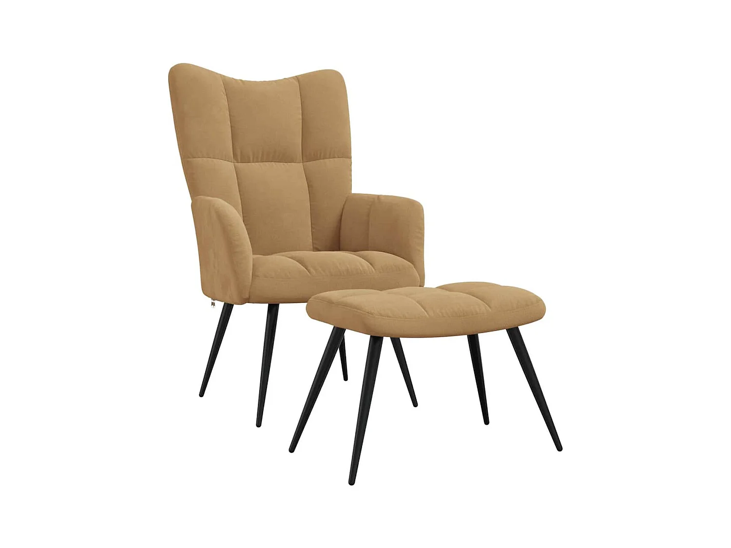 Chaise de relaxation moderne avec tabouret-Fauteuil de Salon Marron Velours SHL3722