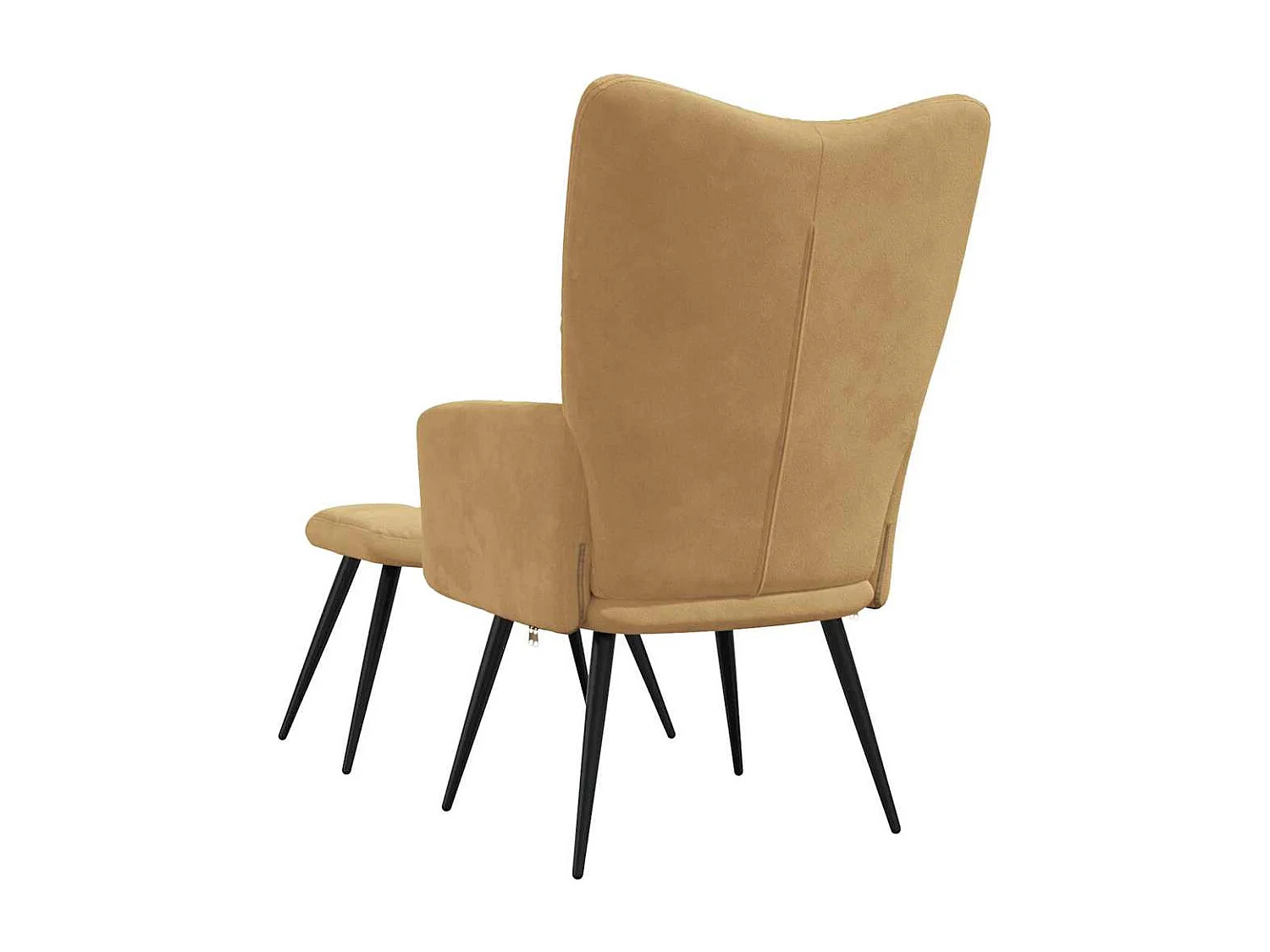 Relaxsessel mit Hocker | Lounge Sessel Braun Samt SHL77145