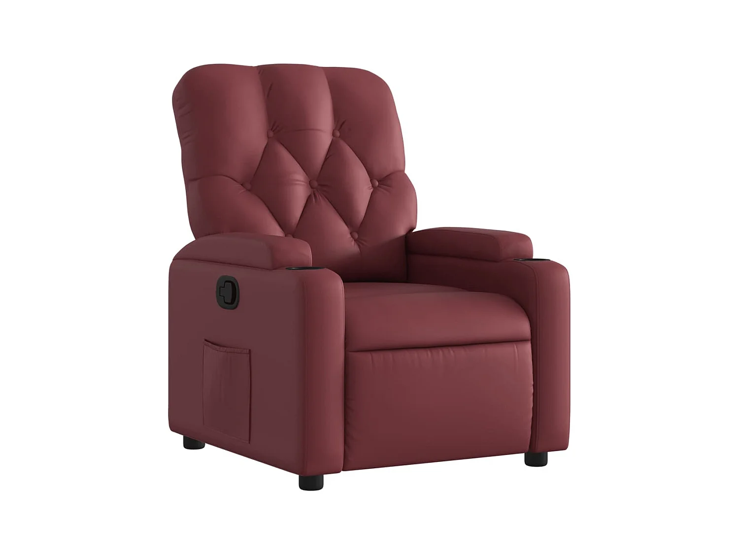 Fauteuil inclinable-Fauteuil salon Rouge bordeaux Similicuir SHL3638