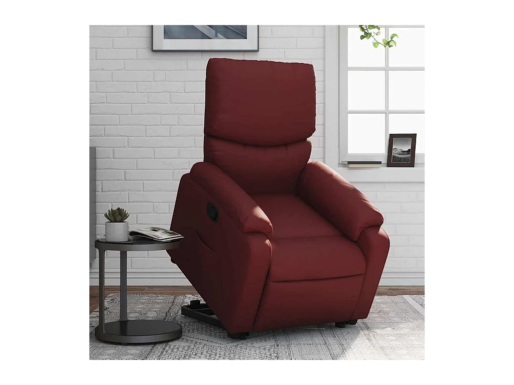 Fauteuil inclinable-Chaise de relax-Fauteuil salon Rouge bordeaux Similicuir SHL910