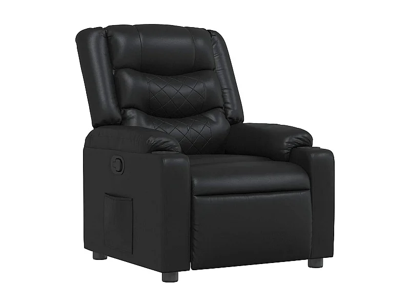 Sillón de relax | Sillón reclinable de cuero sintético negro SHL5709
