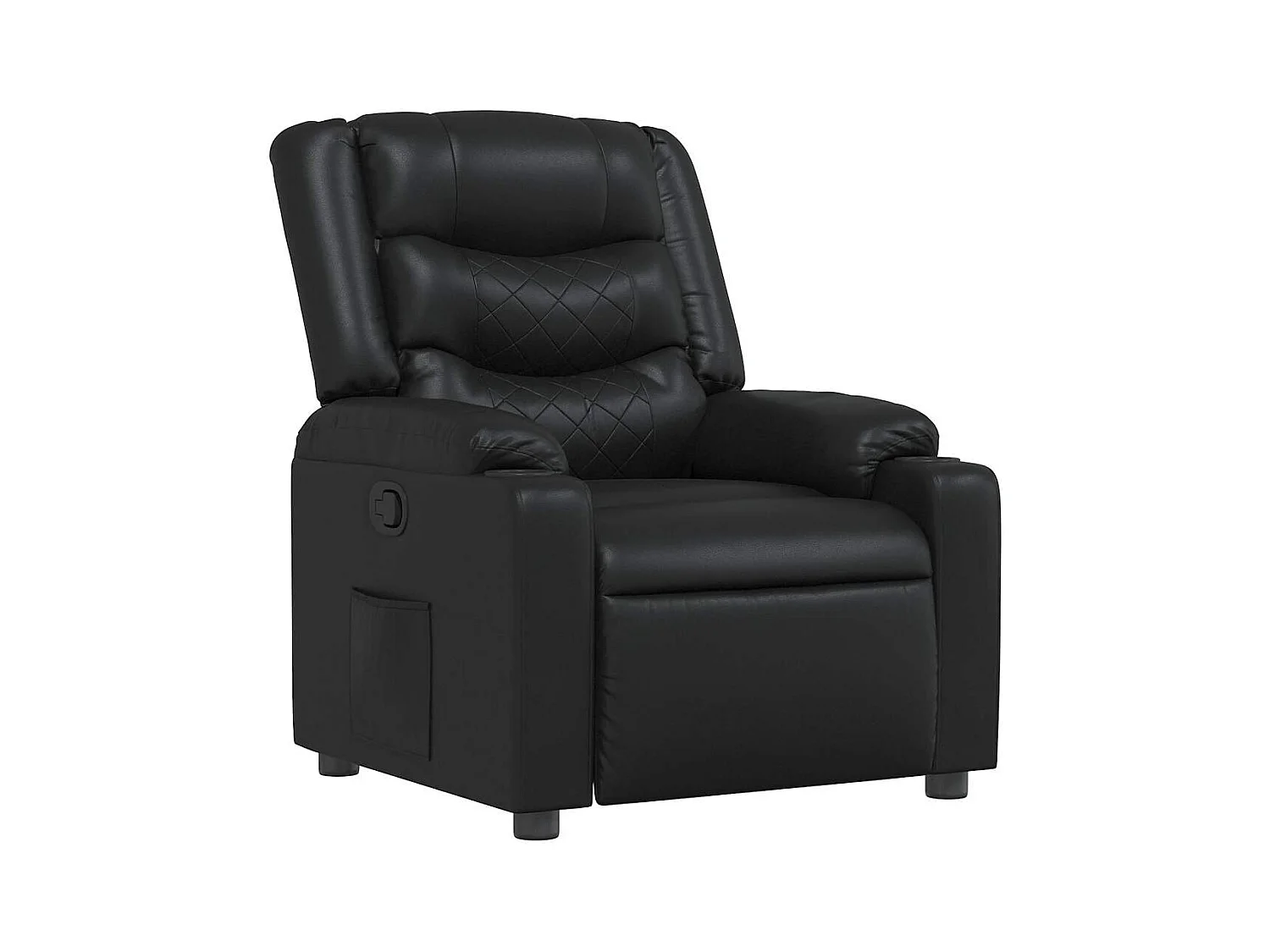 Fauteuil inclinable-Chaise-Fauteuil salon Noir Similicuir SHL3220
