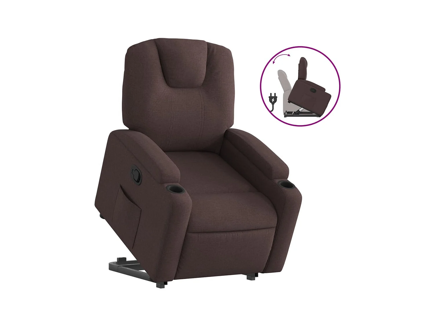 Fauteuil inclinable-Chaise de relax-Fauteuil salon marron foncé tissu SHL2380