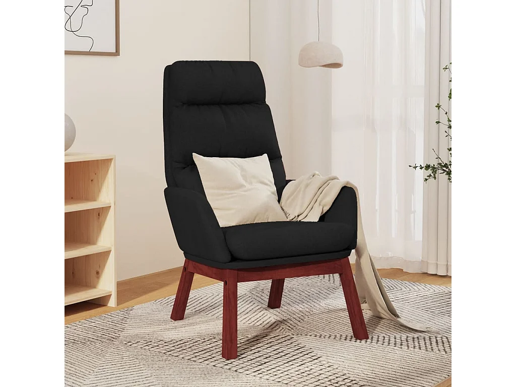Chaise de relaxation-Fauteuil de Salon Noir Tissu SHL5487
