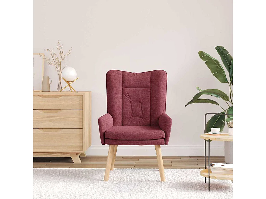 Fauteuil Salon-Chaise de relax Rouge bordeaux 63x67x94 cm tissu SHL1399