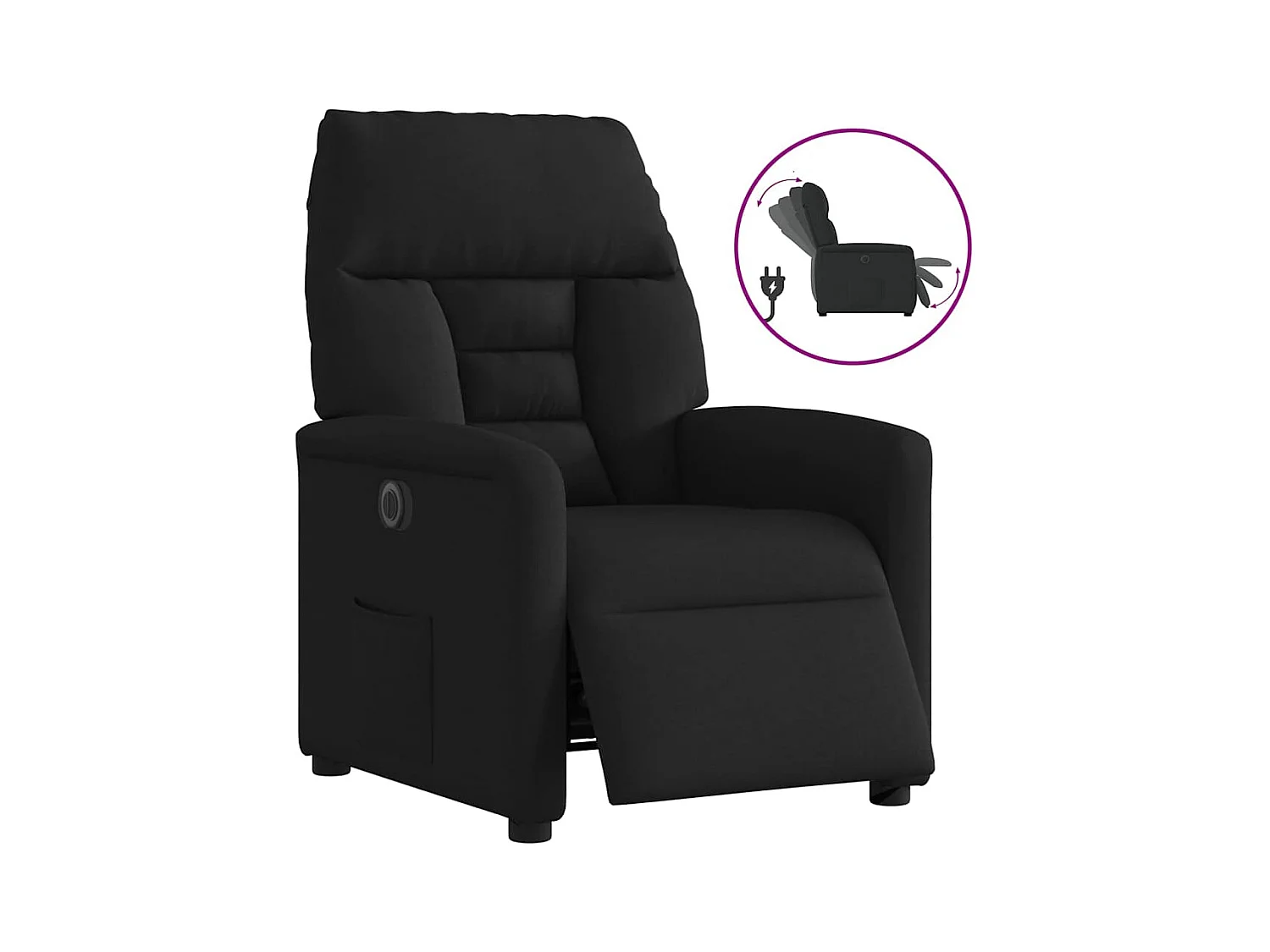 Sillón de relax | Silla | Sillón reclinable eléctrico de tela negro SHL2674