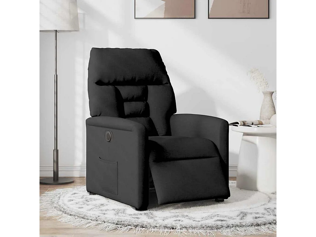 Fauteuil inclinable électrique-Chaise de relax-Fauteuil TV Noir Tissu SHL4682