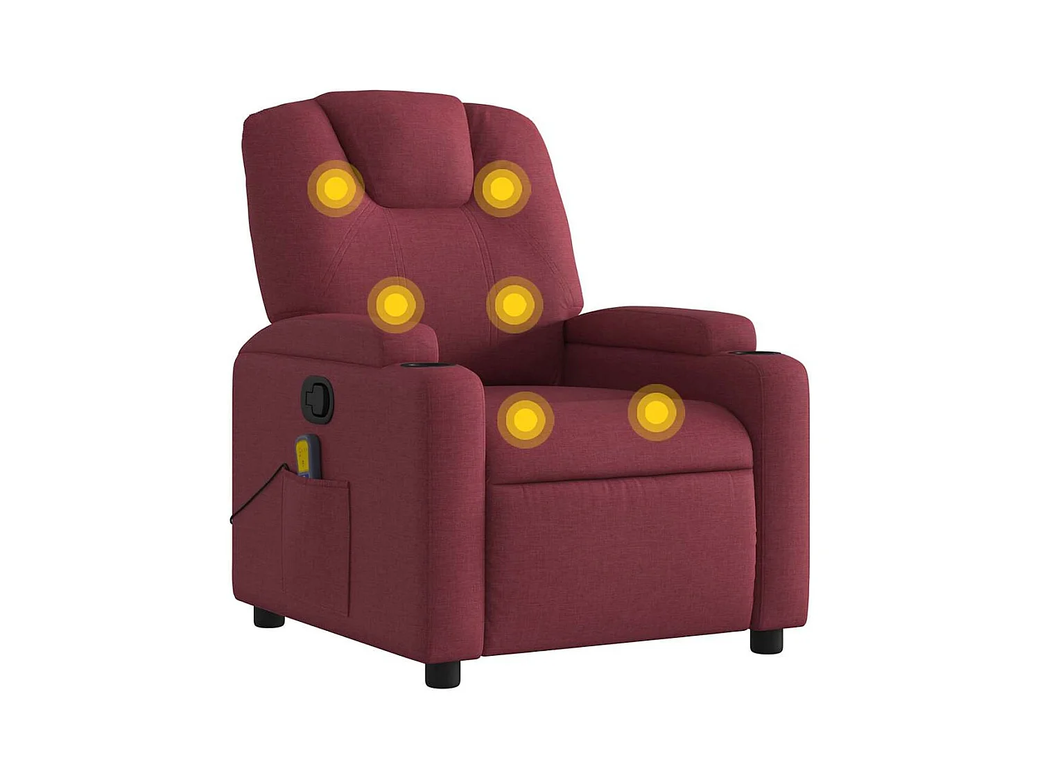 Fauteuil inclinable-Chaise de relax-Fauteuil de Massage Rouge bordeaux Tissu SHL5228