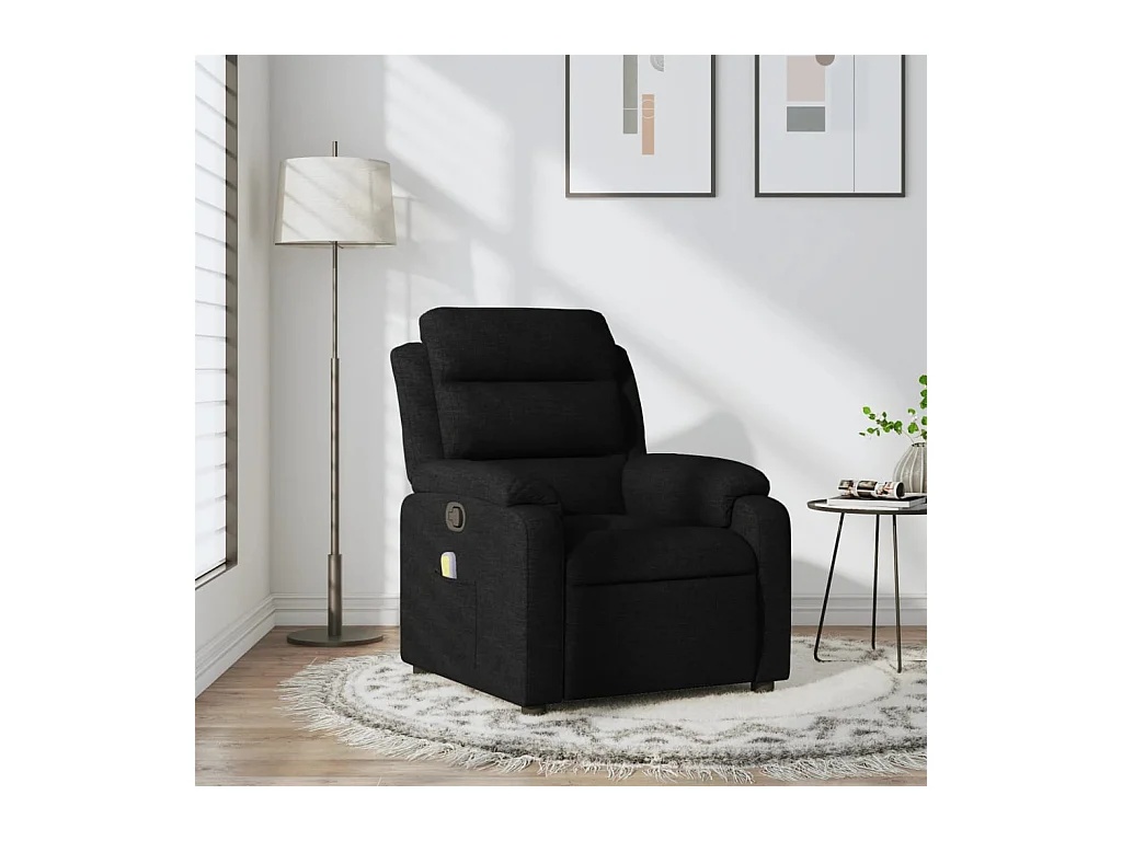 Fauteuil inclinable-Chaise de relax-Fauteuil de Massage noir tissu SHL5329