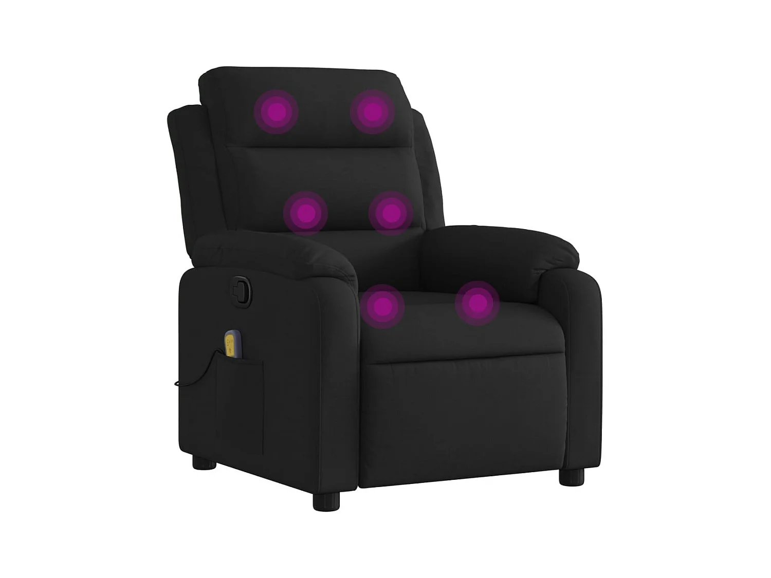 Fauteuil inclinable-Chaise de relax-Fauteuil de Massage noir tissu SHL5329