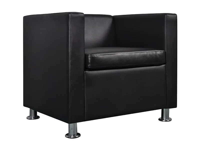 Sillón | Silla de cuero sintético negro SHL5754