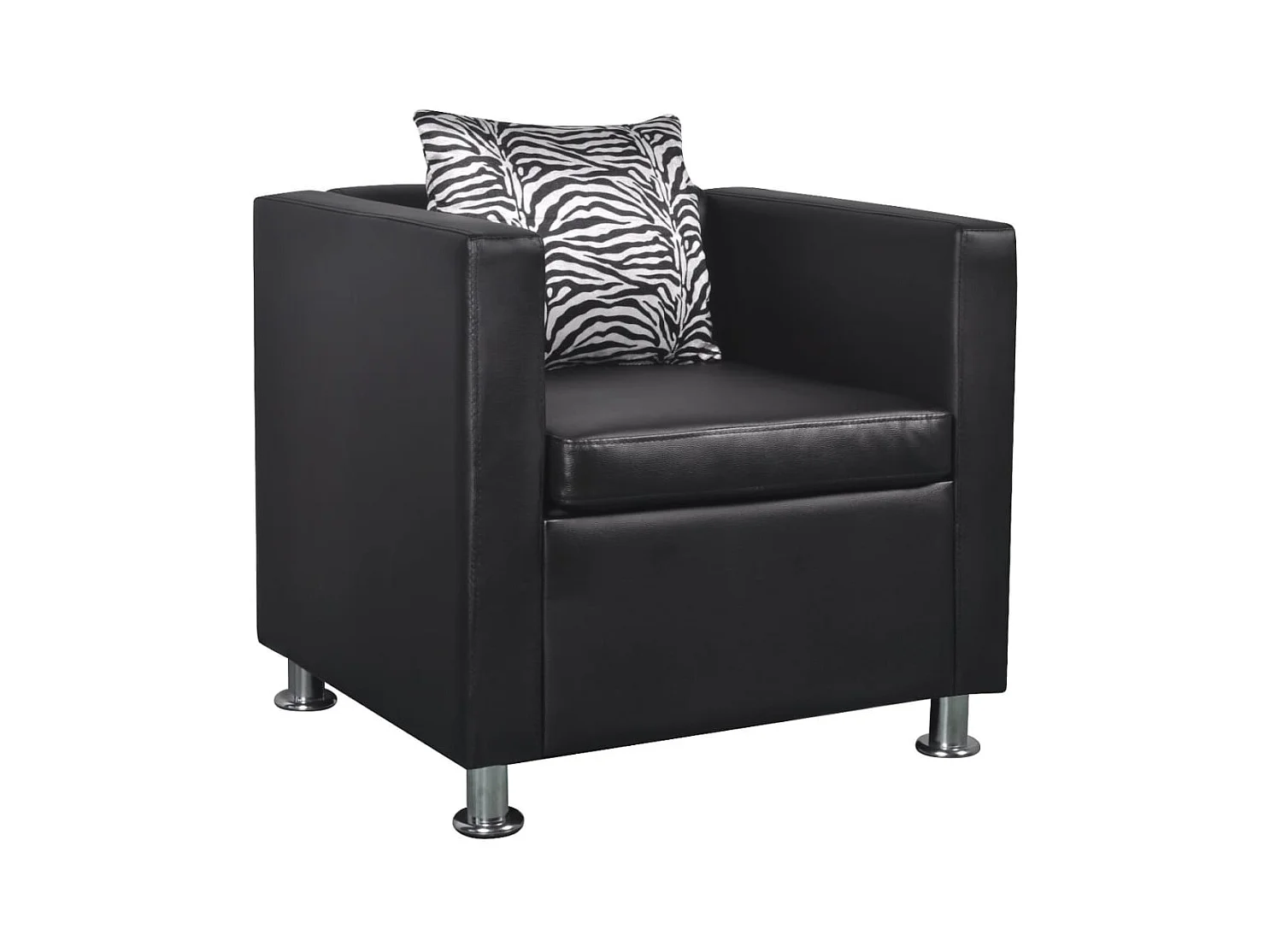 Sillón | Silla de cuero sintético negro SHL5754