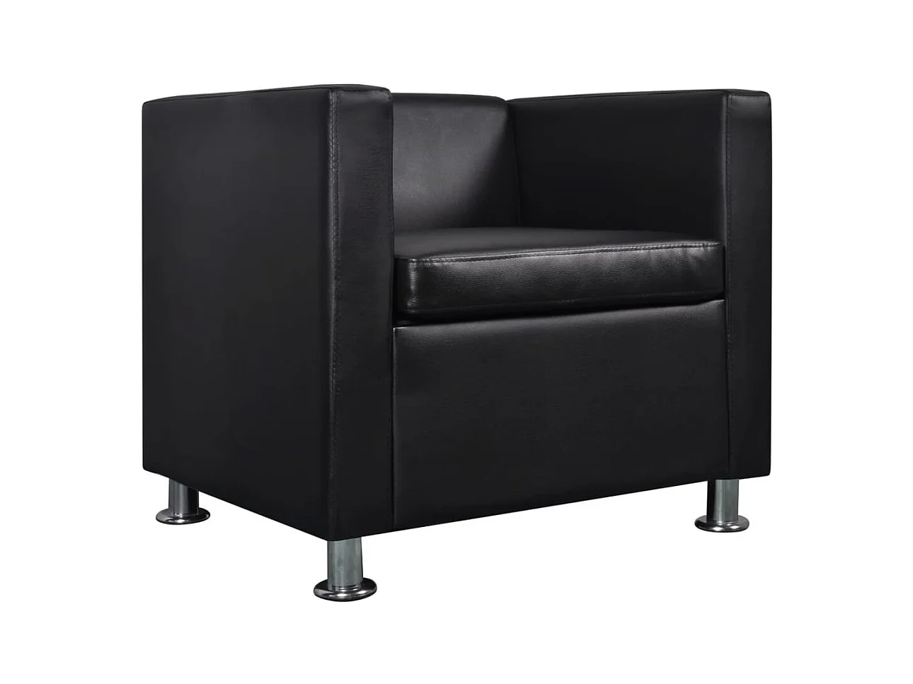 Sillón | Silla de cuero sintético negro SHL5754