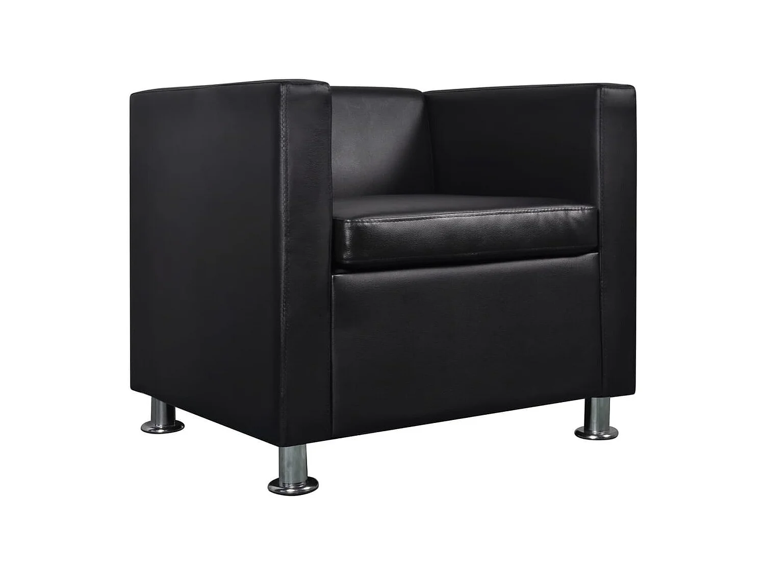 Fauteuil salon-Chaise d'appoint-Fauteuil noir similicuir 70x62.5x63 cm SHL3314