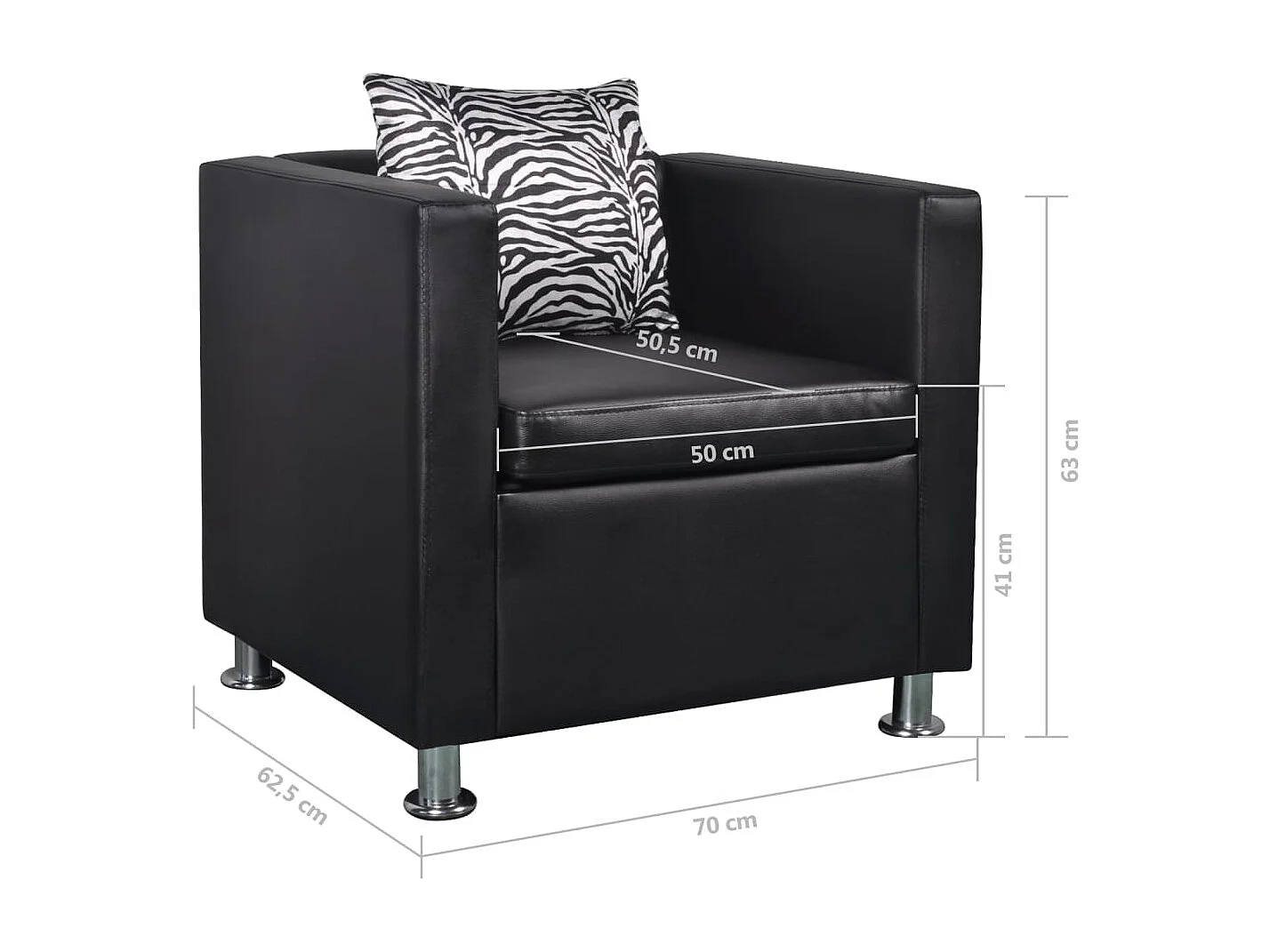 Relaxsessel | Lounge Sessel für Wohnzimmer Schwarz Kunstleder SHL90302