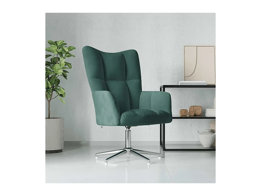 Sillón de relax | Silla de relax de terciopelo verde oscuro SHL9671
