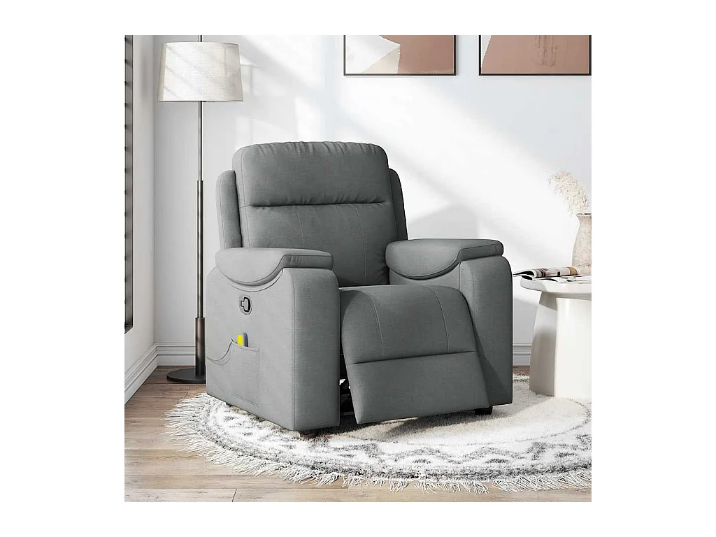 Fauteuil inclinable-Chaise de relax-Fauteuil de Massage Gris foncé Tissu SHL5020