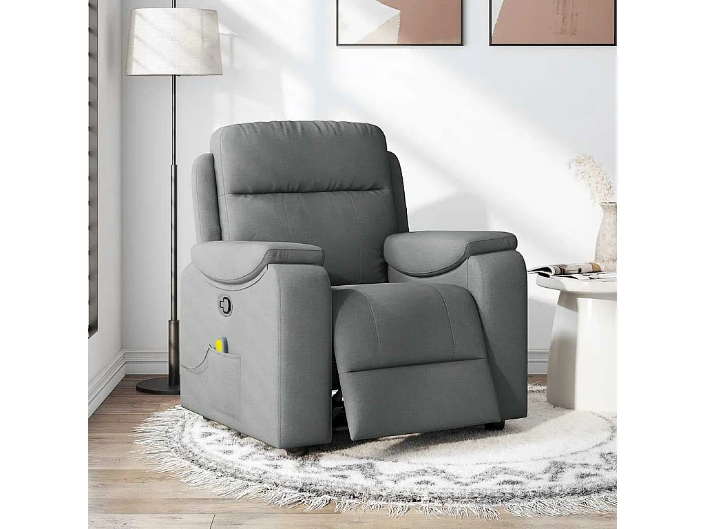 Massage-Relaxsessel, Stoff, Dunkelgrau SHL7002