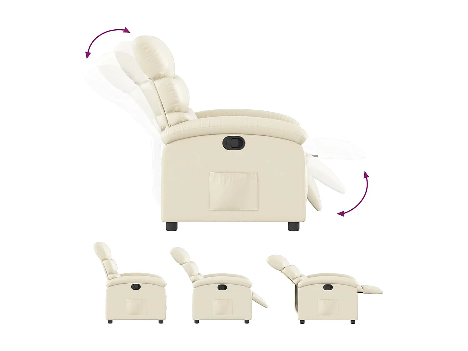 Relaxsessel | Lounge Sessel für Wohnzimmer Creme Kunstleder SHL84801