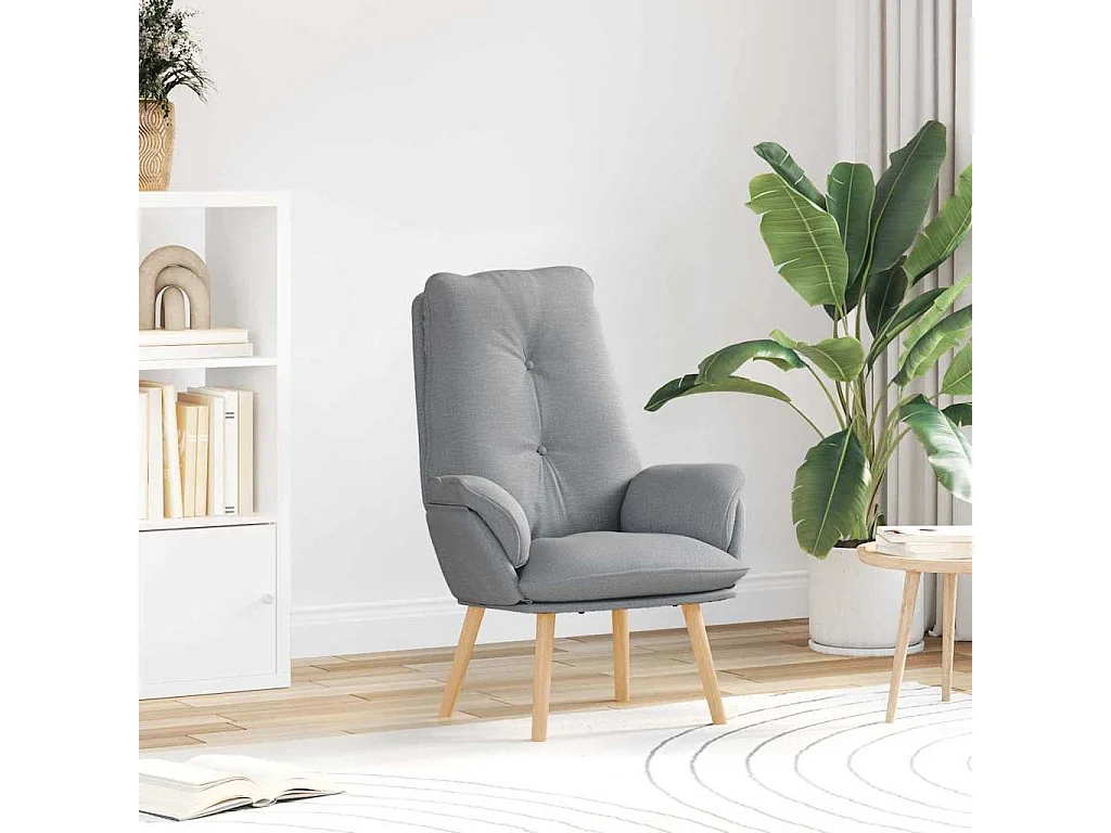 Fauteuil Salon-Chaise de relax Gris clair 69x74x93 cm tissu SHL4299