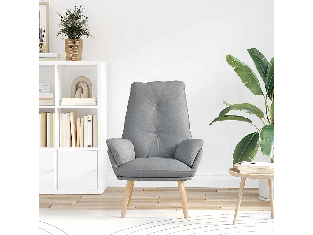 Fauteuil Salon-Chaise de relax Gris clair 69x74x93 cm tissu SHL4299