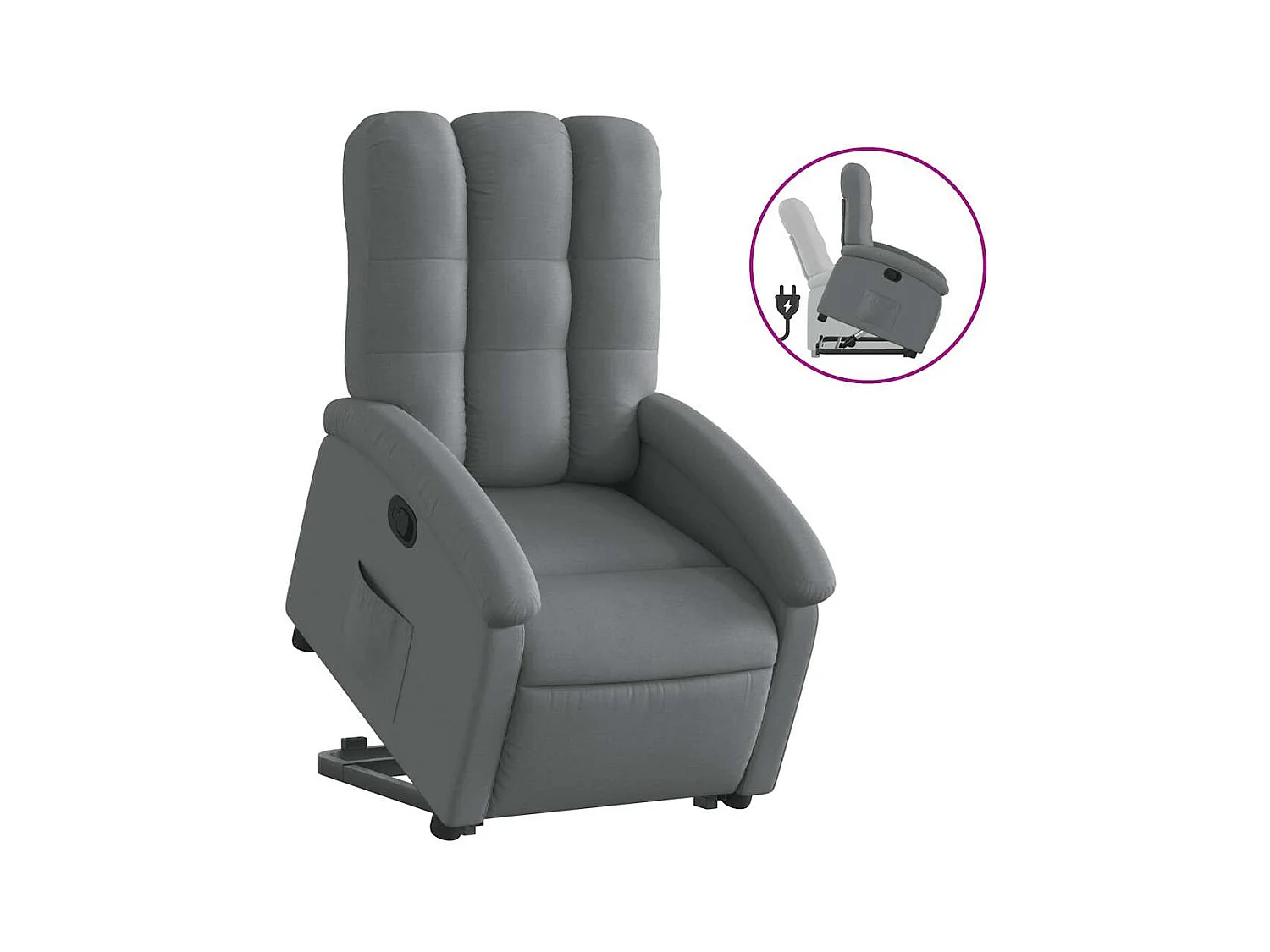 Fauteuil inclinable-Chaise de relax-Fauteuil salon Gris foncé Tissu SHL1716