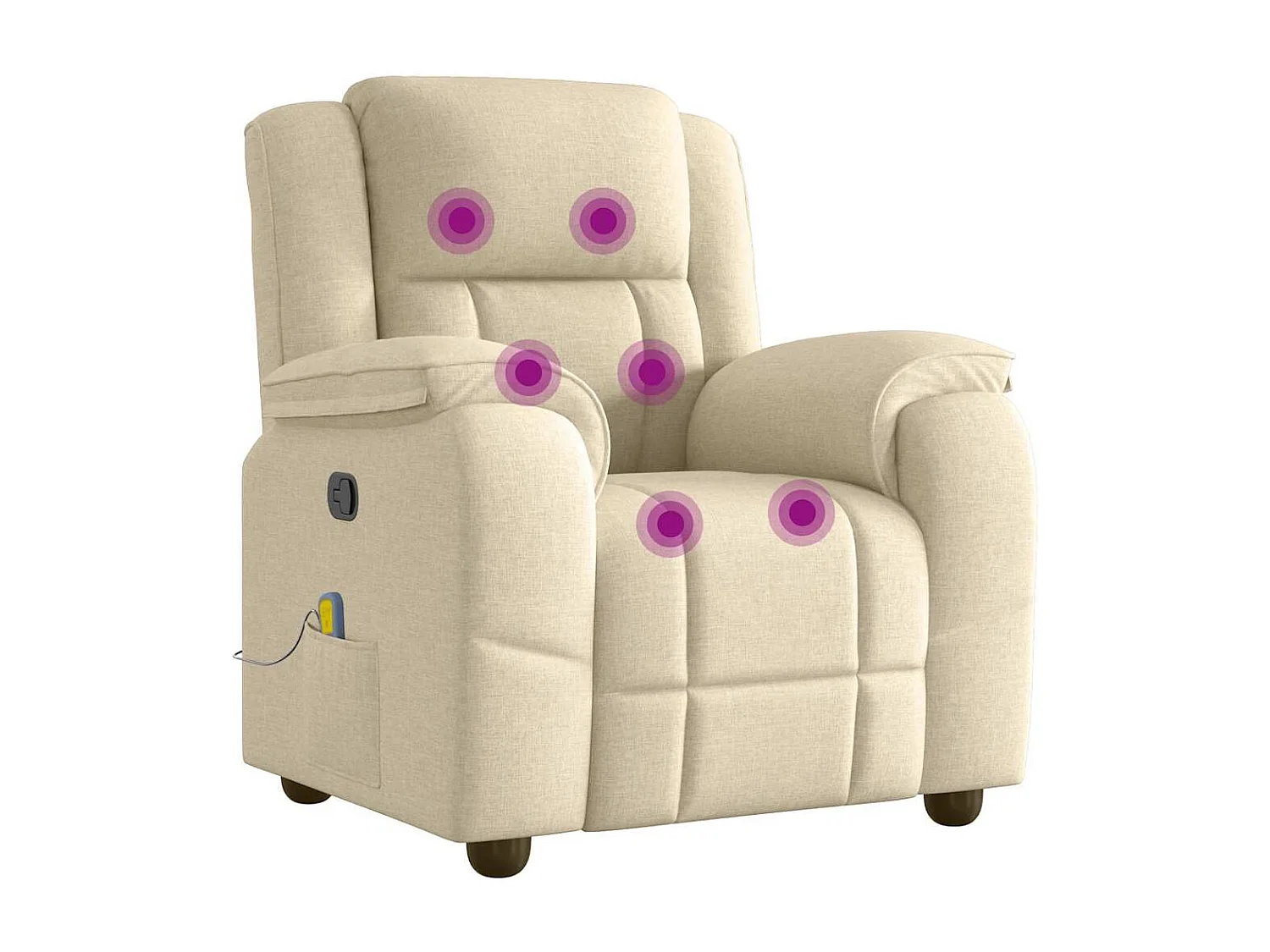 Sillón de salón | Silla | Sillón de masaje reclinable de tela crema SHL9302