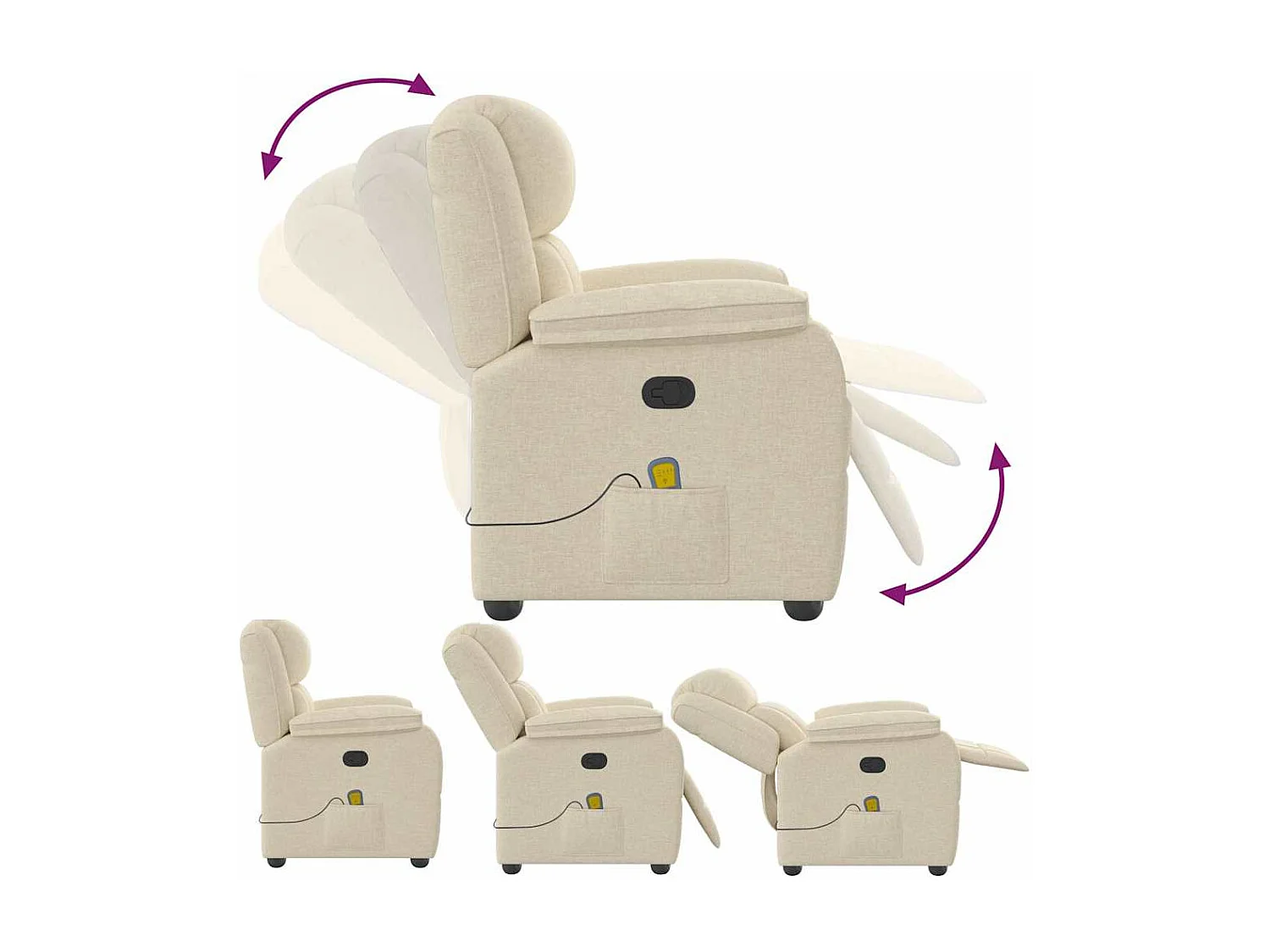 Relaxsessel | Massagesessel Creme Stoff SHL55464