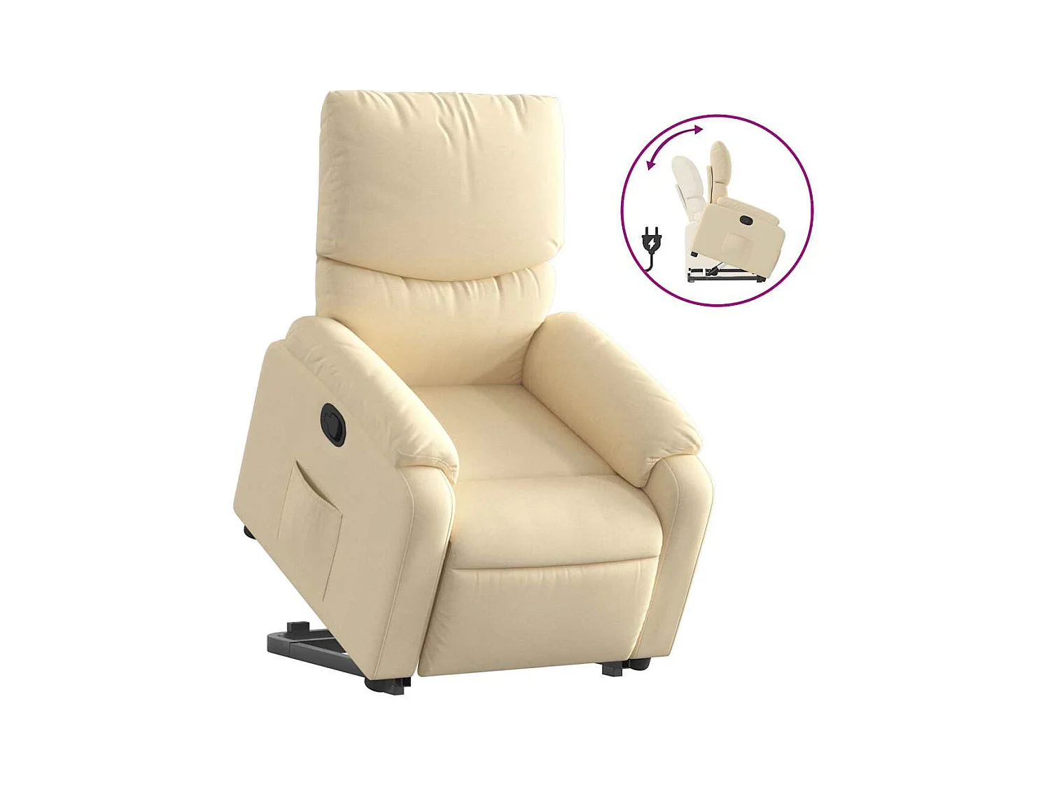 Sillón de relax | Sillón reclinable elevable de tela color crema SHL5867
