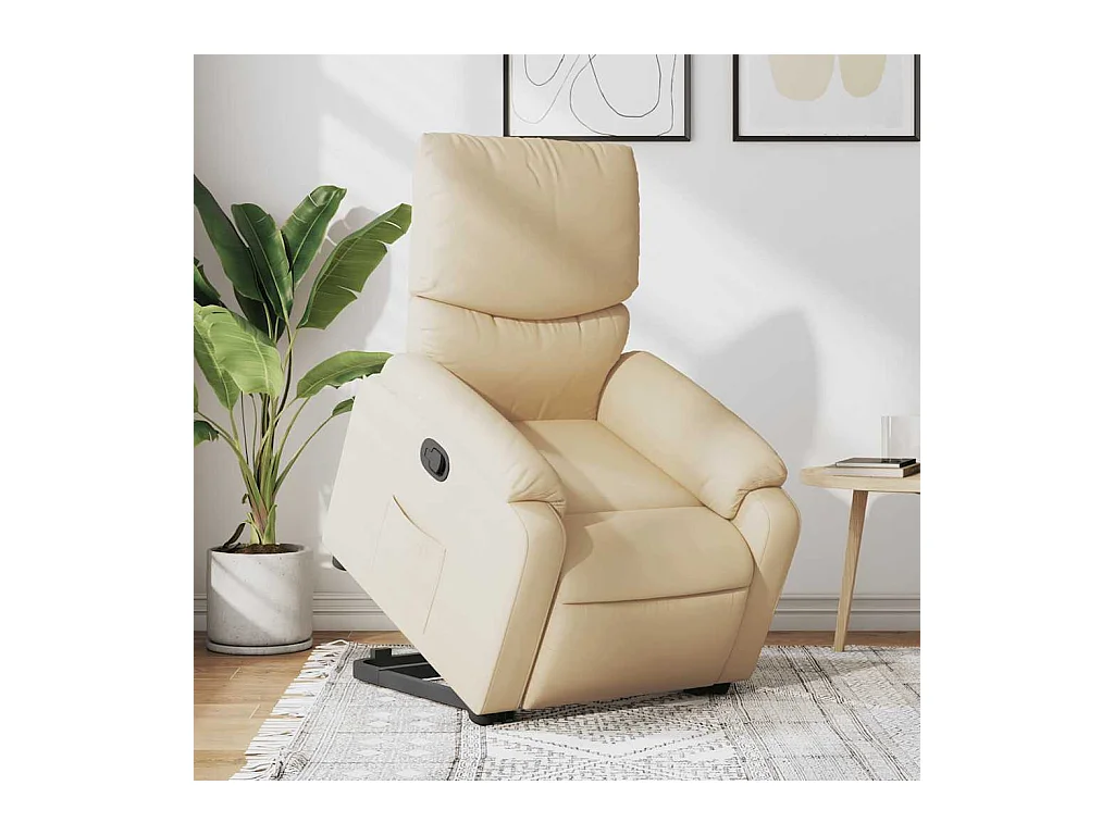 Sillón de relax | Sillón reclinable elevable de tela color crema SHL5867