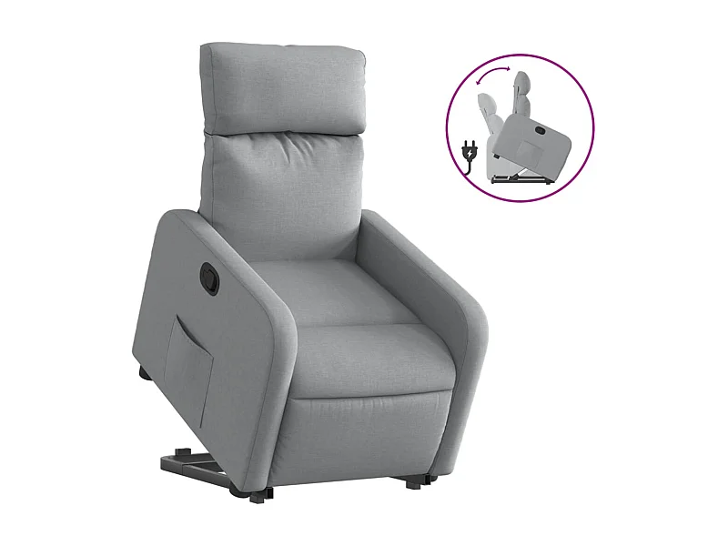 Sillón de relax | Silla | Sillón reclinable elevable de tela gris claro SHL9605