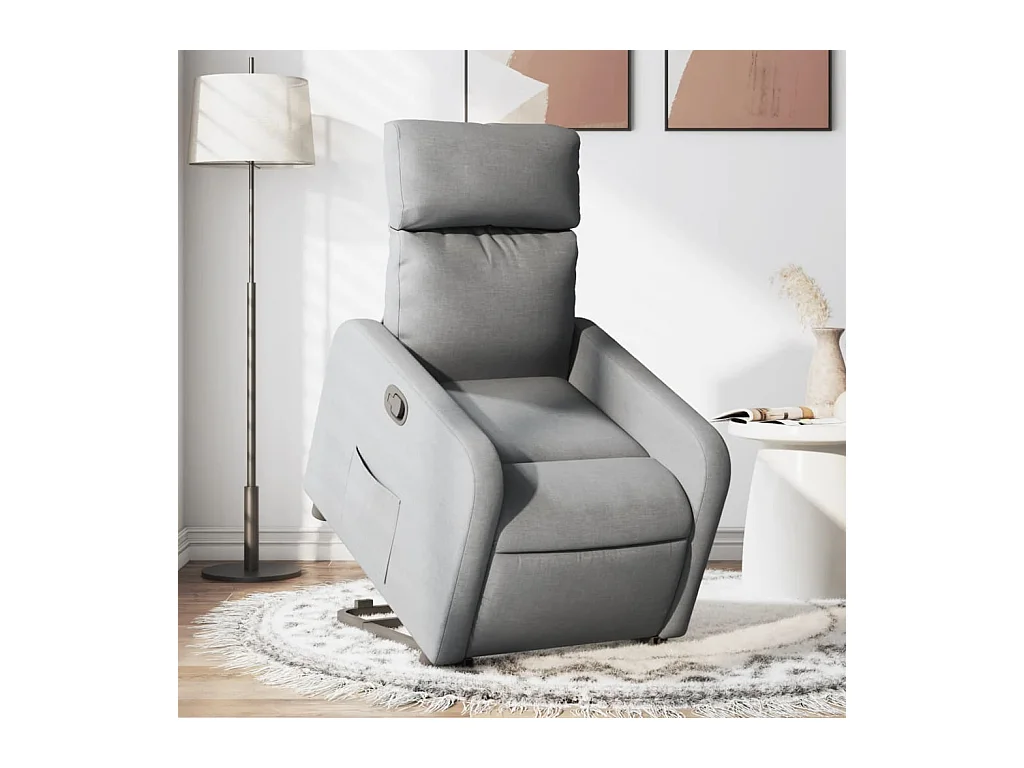 Sillón de relax | Silla | Sillón reclinable elevable de tela gris claro SHL9605
