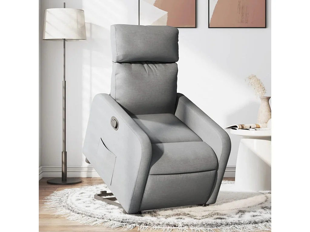 Fauteuil inclinable-Chaise de relax-Fauteuil TV Gris clair Tissu SHL1374