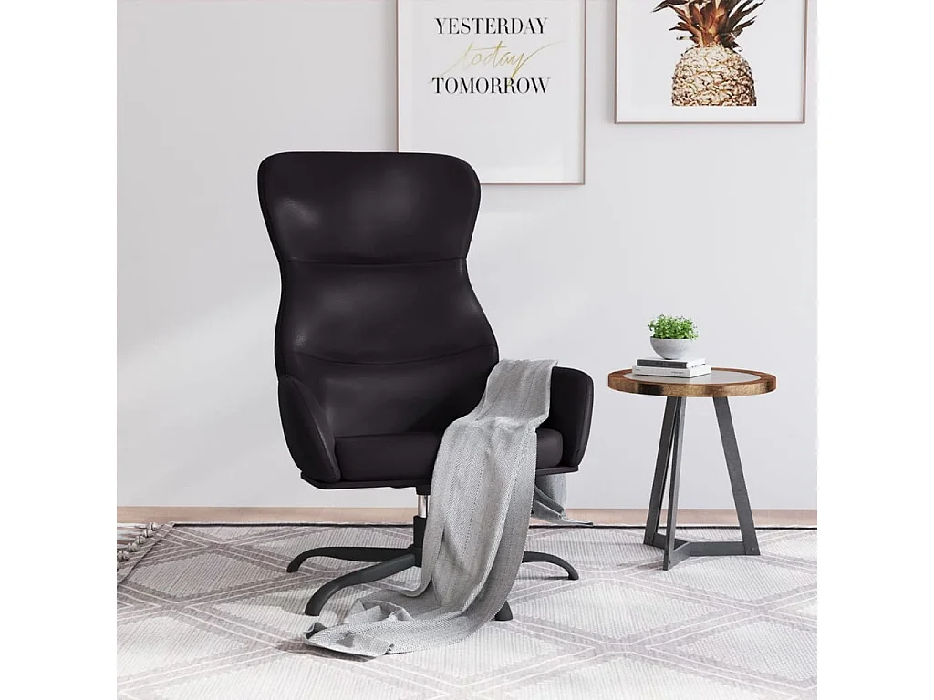 Chaise de relaxation-Fauteuil de Salon Noir Similicuir SHL1015