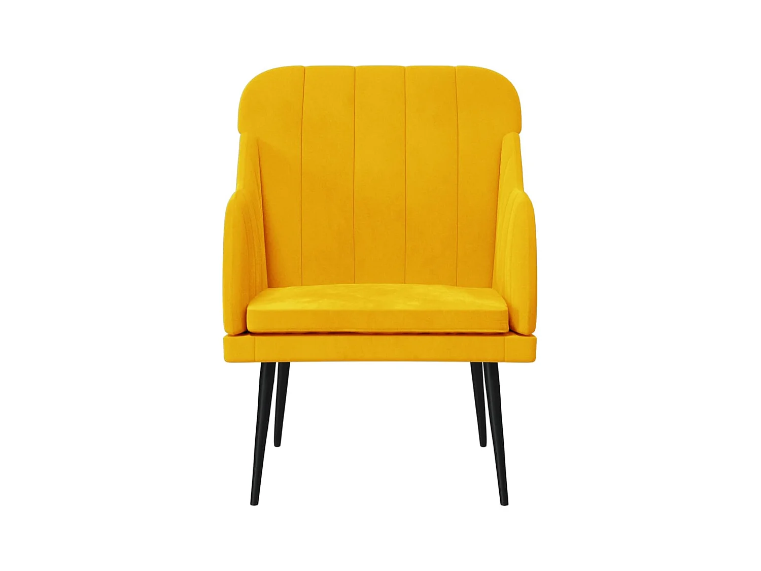 Sillón de salón | Silla de relax | Sillón de terciopelo amarillo 63x76x80 cm SHL6595