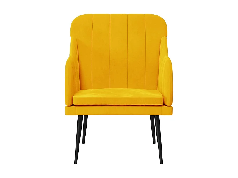 Fauteuil de salon-Fauteuil relax Jaune 63x76x80 cm Velours SHL2855