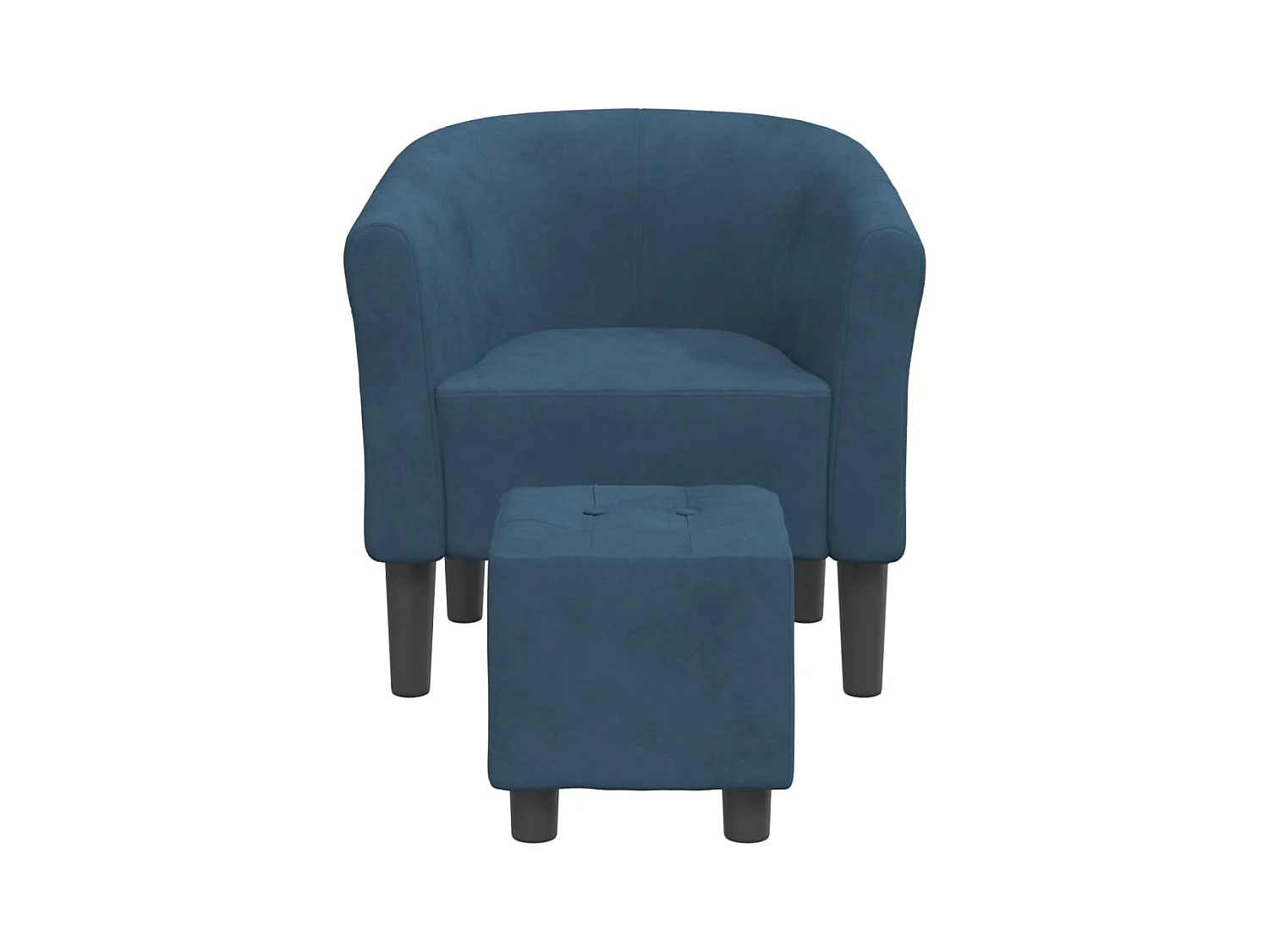 Fauteuil de Salon-Chaise cabriolet avec repose-pied bleu foncé velours SHL1247