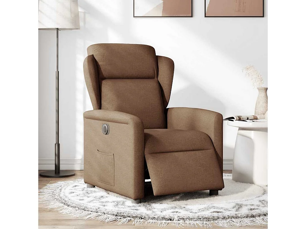Fauteuil inclinable électrique-Chaise de relax-Fauteuil TV Marron Tissu SHL1142