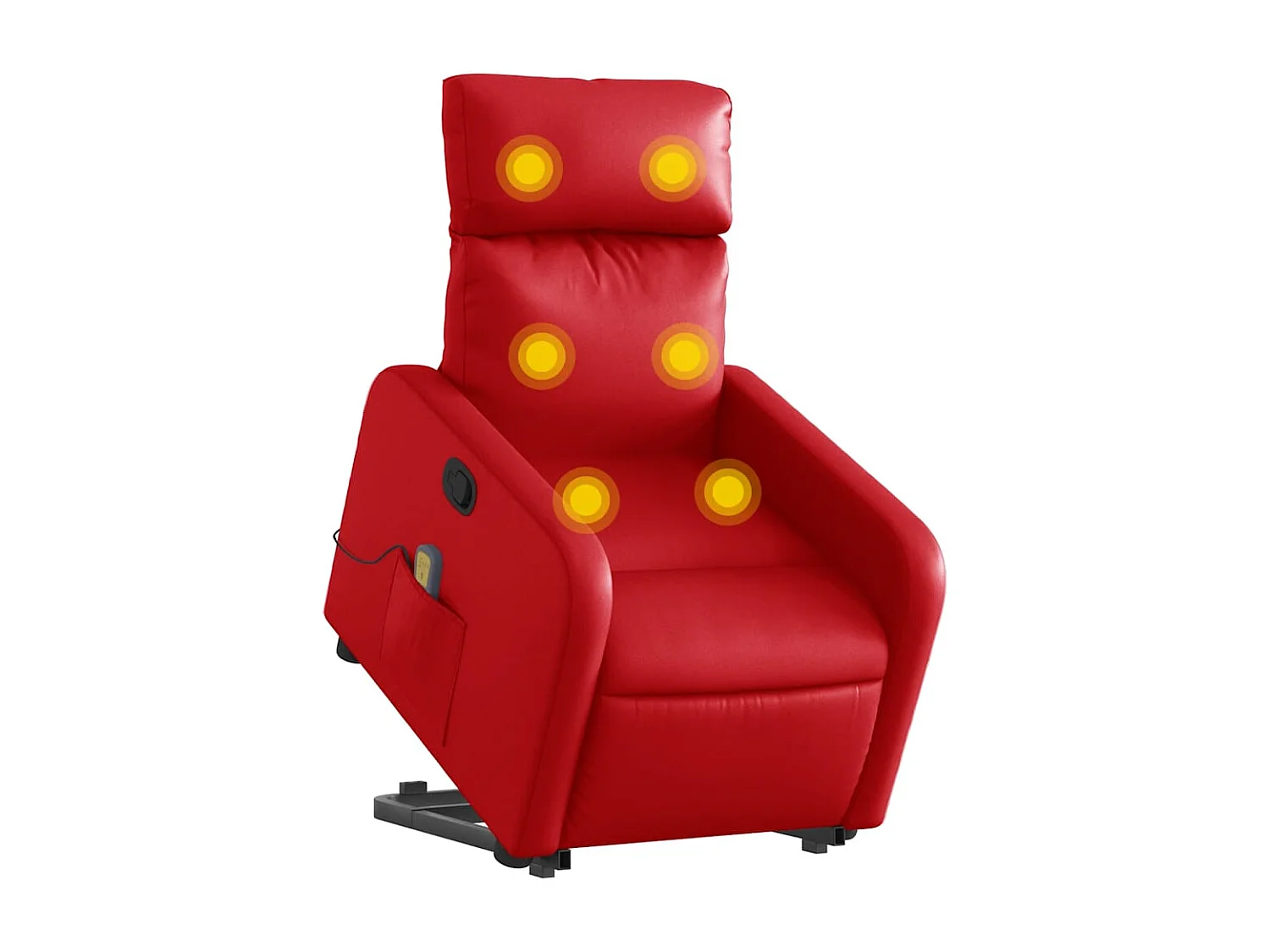 Fauteuil inclinable-Chaise de relax-Fauteuil de Massage Rouge Similicuir SHL3087