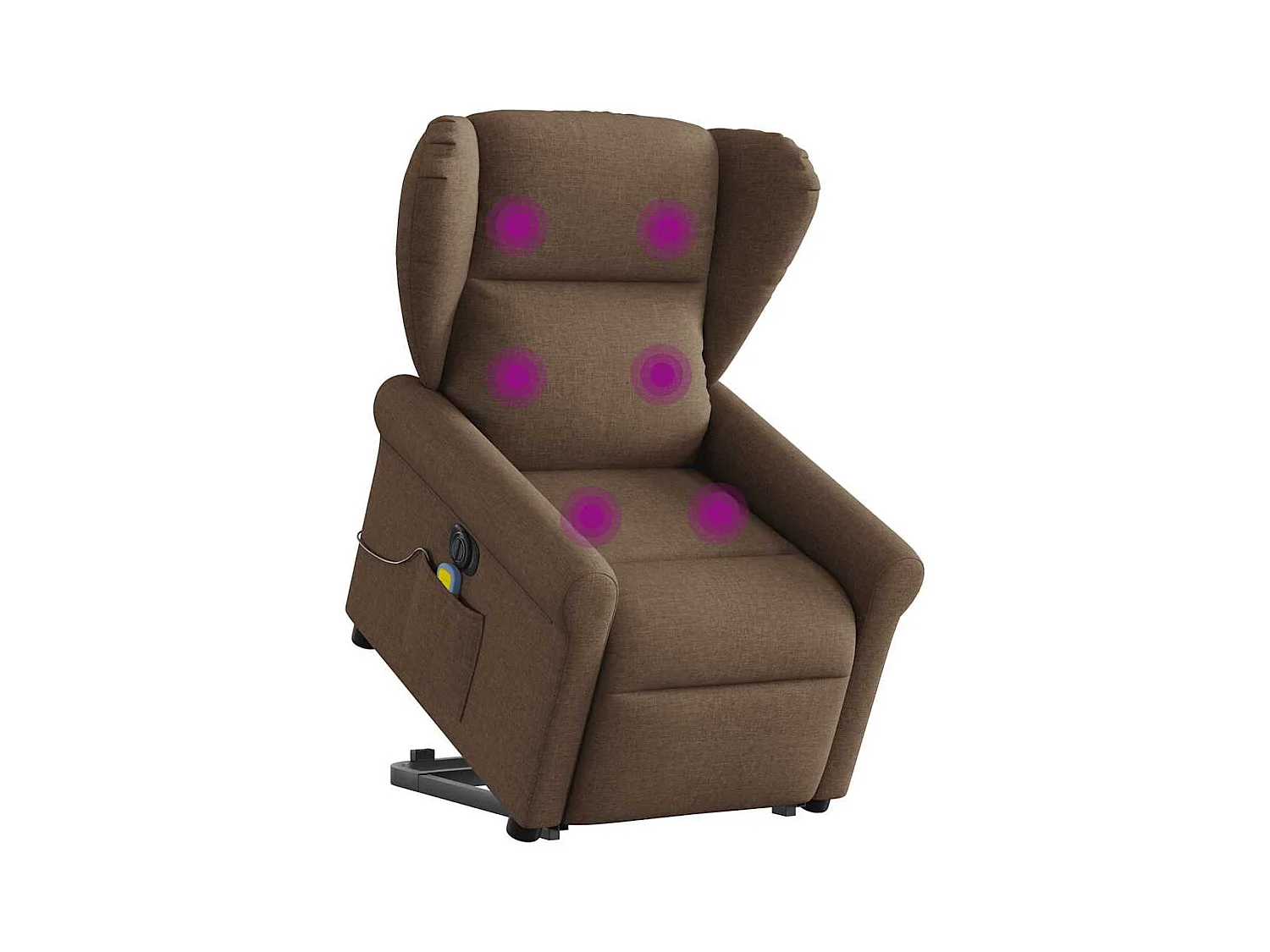 Fauteuil inclinable électrique-Chaise de relax-Fauteuil de Massage Marron Tissu SHL4308