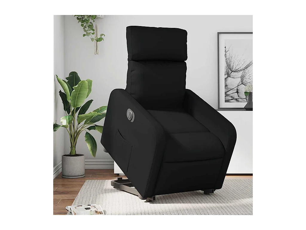 Sillón de relax | Sillón reclinable y elevable eléctrico cuero sintético negro SHL3453