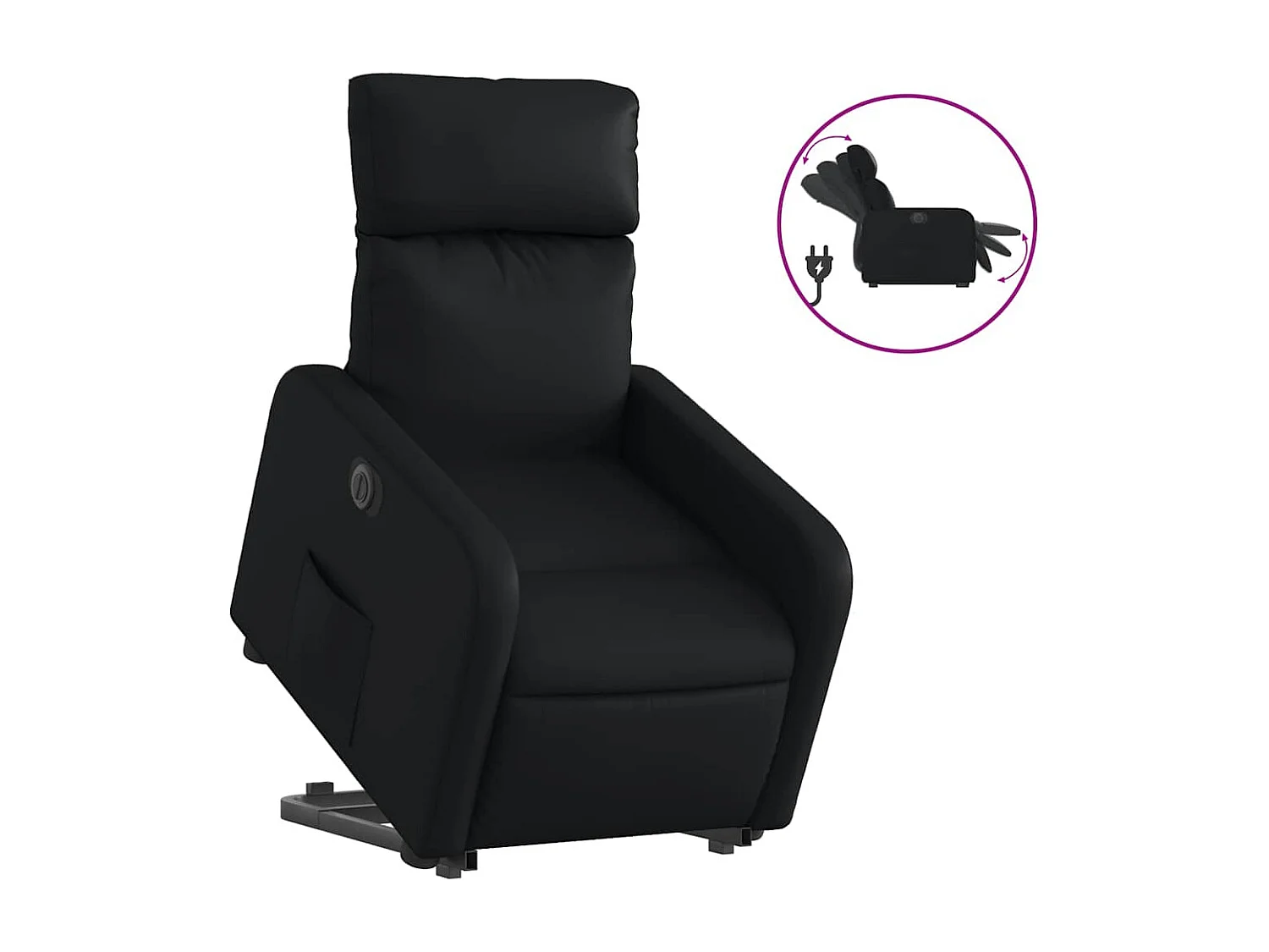 Fauteuil inclinable électrique-Chaise de relax-Fauteuil salon noir similicuir SHL2391