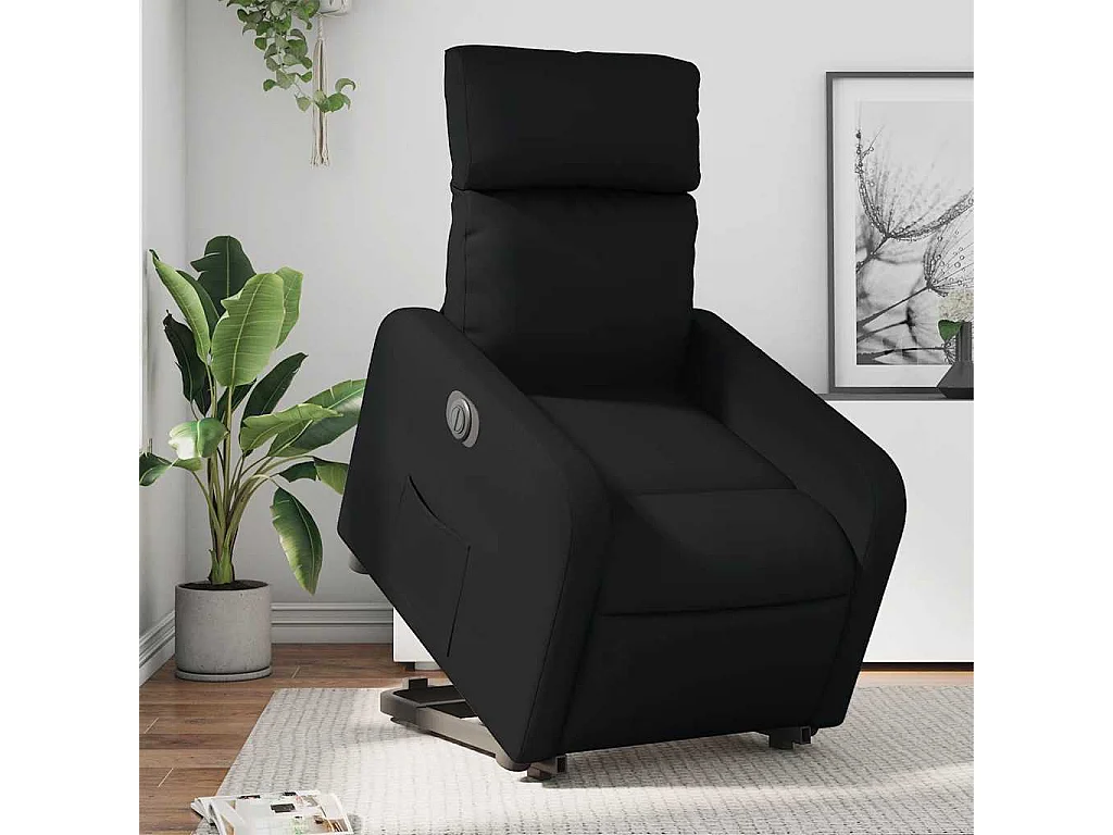 Fauteuil inclinable électrique-Chaise de relax-Fauteuil salon noir similicuir SHL2391