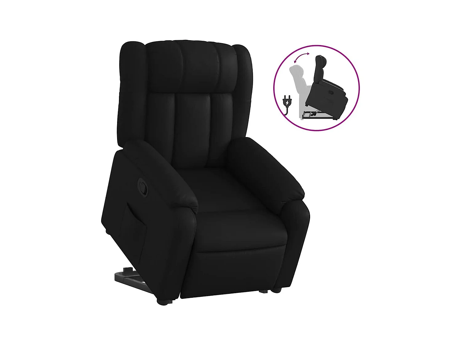 Fauteuil inclinable-Chaise de relax-Fauteuil salon Noir Similicuir SHL5205