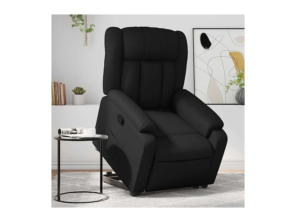 Sillón de relax | Sillón reclinable elevable cuero artificial negro SHL8177