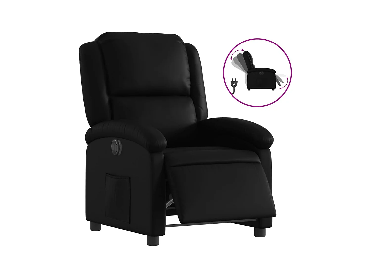 Fauteuil inclinable électrique-Fauteuil TV Noir Similicuir SHL3603