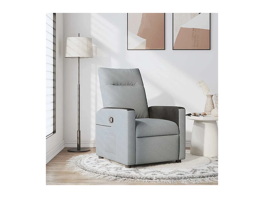 Fauteuil inclinable-Chaise de relax-Fauteuil TV Gris clair Tissu SHL3179