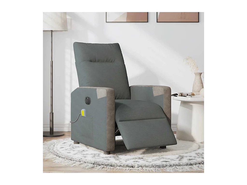 Sillón de relax | Sillón reclinable de masaje eléctrico tela gris oscuro SHL3371